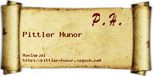 Pittler Hunor névjegykártya